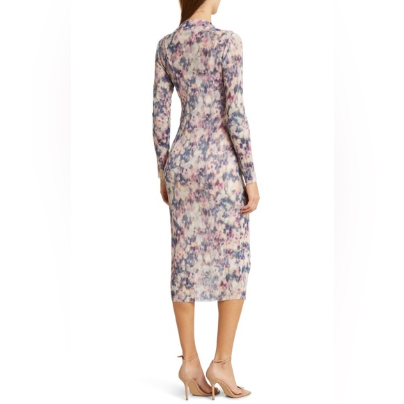 Steve Madden Maya Ribbed Mock Neck Crinkle Long Sleeve MIDI Dress- XL - Picture 3 of 8